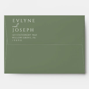 Sage Green Boho Chic Bold Unique Wedding Envelope