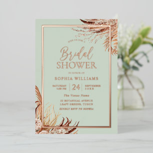 Sage Green Boho Chic Bridal Shower Real Rose Gold