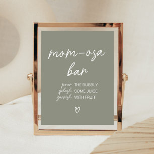 Sage Green Boho Minimalist Mum Osa Bar Poster