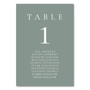 Sage Green Boho Minimalist Seating Table Number