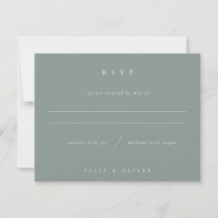Sage Green Boho Wedding Modern RSVP Card