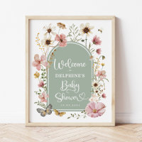 Sage Green Boho Wildflower Baby Shower Welcome