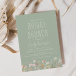 Sage Green Boho Wildflower Bridal Brunch Shower<br><div class="desc">Budget Minimalist Wildflower Boho Elegant and Modern Script Bridal Brunch - Bridal Shower for Autumn (Fall),  Winter,  Spring or Summer Invitations - includes beautiful and elegant script typography for the special Bride to Be pre - Wedding celebration.</div>