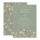 Sage Green Boho Wildflower Rustic Garden Wedding