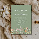 Sage Green Boho Wildflower Rustic Garden Wedding Invitation<br><div class="desc">Immerse your guests in the romance of nature with our Boho Wildflower Garden Wedding Invitation. Inspired by the beauty of untamed blooms, this invitation captures the essence of a free-spirited celebration. The enchanting design features delicate wildflowers dancing amidst lush greenery, setting the perfect tone for your garden wedding. The boho-chic...</div>