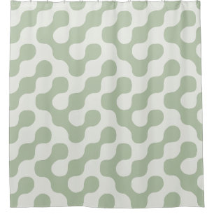 Sage Green Bold Abstract Geometric Dots Shower Curtain
