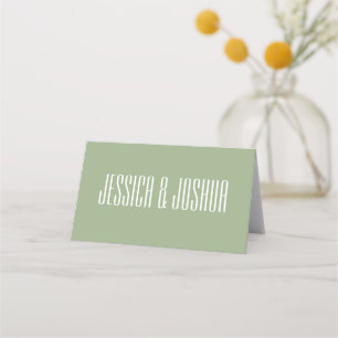 Sage Green Bold Elegant Simple Wedding Place Card