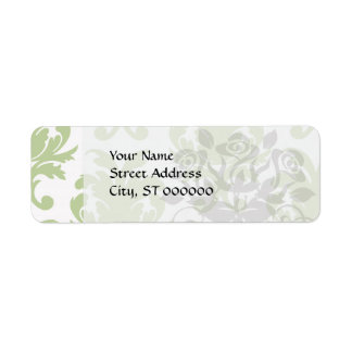 sage green bold large damask pattern