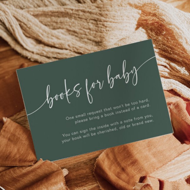 Sage Green Books for Baby Insert Card Modern Boy (Creator Uploaded)