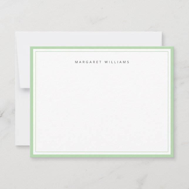 Sage Green Border Simple Minimalist Card (Front)