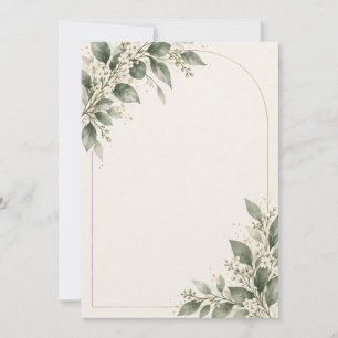 Sage Green Botanical Blank Invitation