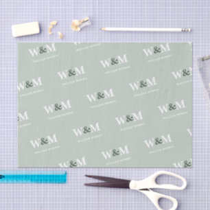 Sage Green Botanical Business Logo Brand Tissue Paper