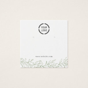 Sage green botanical custom logo earring display