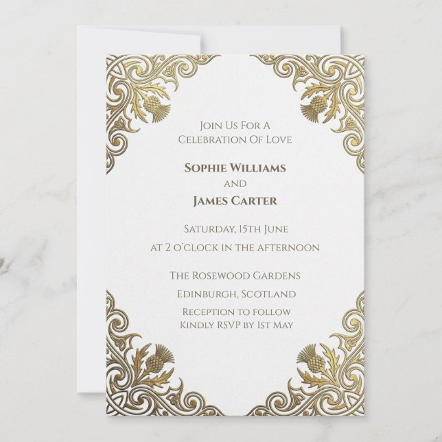 Sage Green Botanical Frame Wedding Invitation (Front)