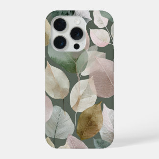 Sage Green Botanical Leaf – Boho Neutral iPhone 15 Pro Case