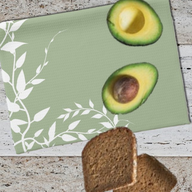 Sage Green Botanical Leaves Tea Towel (Creator Uploaded)