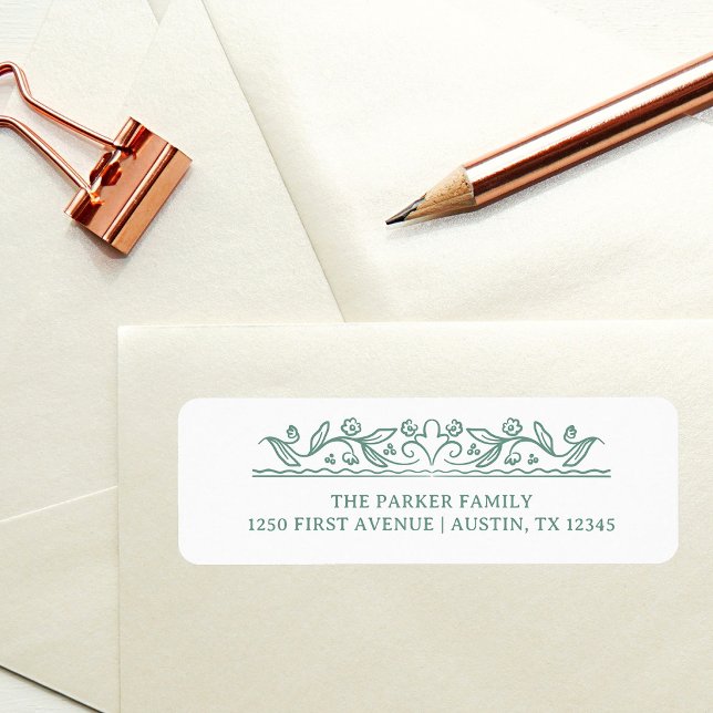 Sage Green Botanical Line Art | Return Address (Creator Uploaded)