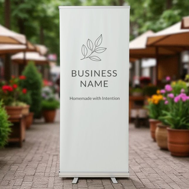 Sage Green Botanical Logo Display Minimalist  Retractable Banner (Creator Uploaded)