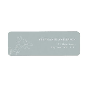 Sage Green Botanical Modern Return Address Label