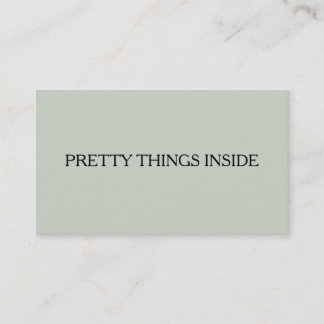 Sage Green Botanical Pretty Things Inside Business Card