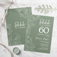 Sage Green Botanical Surprise 60th Birthday