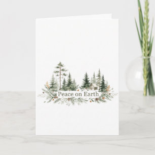 Sage Green Botanical Watercolor Christmas Card