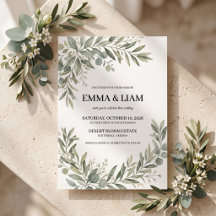 Sage Green Botanical Wedding Invitation | Elegant