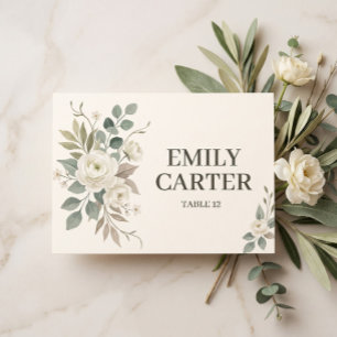 Sage Green Botanical Wedding Place Card