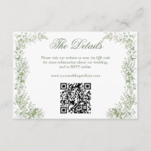 Sage Green Botanical Wedding Website QR Code