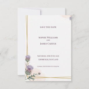 Sage Green Botanical Wreath Wedding Save The Date
