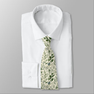 Sage Green Botanicals Groom Wedding Groomsmen  Tie