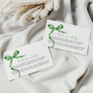 Sage Green Bow Book for Baby Enclosure Card