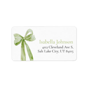 Sage Green Bow She's Tying the Knot  Address Label