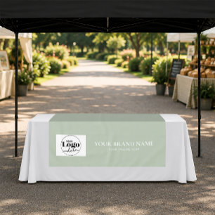 Sage Green Branded Logo Tablecloth Runner