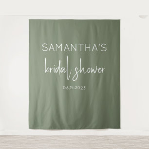 Sage Green Bridal Shower Backdrop Tapestry
