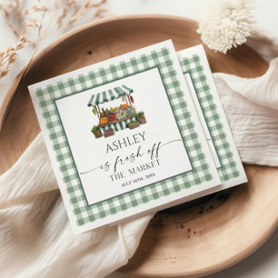 Sage Green Bridal Shower Fresh Off The Market Napkin