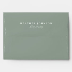 Sage Green Bridal Shower or Wedding Invitation Envelope