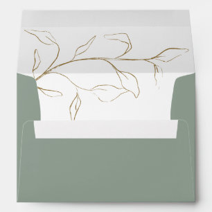 Sage Green Bridal Shower or Wedding Invitation Envelope