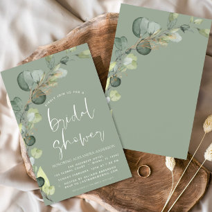 Sage Green Bridal Shower Rustic Invitation