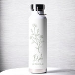 Sage Green Bride Hand Scripted Name Floral  Water Bottle<br><div class="desc">Celebrate in style with our Name Hand Scripted Bachelorette Bridal Party Thermal Wine Tumbler. Featuring an elegant, personalised script design, this tumbler is perfect for keeping beverages at the ideal temperature during your bridal festivities. Crafted from high-quality, insulated materials, it’s as practical as it is chic. Ideal for bachelorette parties,...</div>