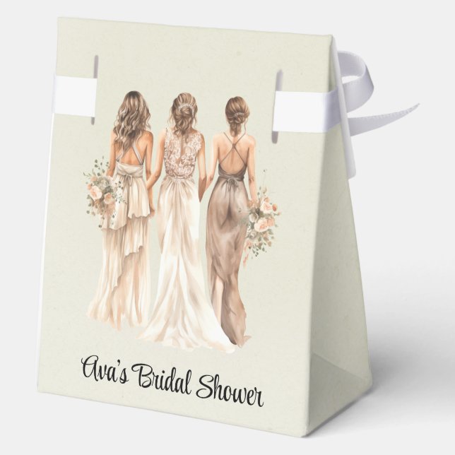 Sage Green Bridesmaids Bridal Shower Favour Box (Back)