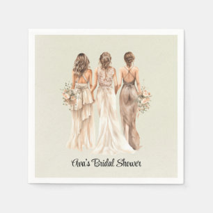 Sage Green Bridesmaids Bridal Shower Napkin