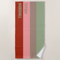 Sage Green Brown Pink Red Stripes Pattern Name