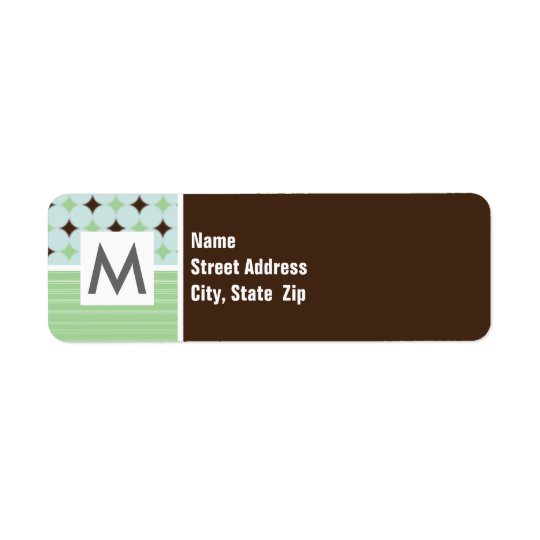 Sage Green & Brown Return Address Label