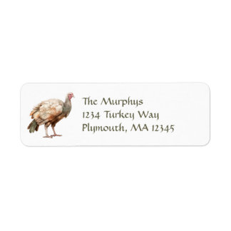 Sage Green Brown Turkey Thanksgiving Address