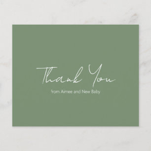 Sage Green Budget Baby Shower Thank You Card