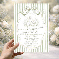 Sage Green Bunny Easter Spring Baby Shower