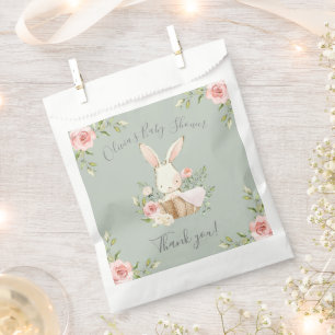 Sage Green Bunny Rabbit Baby Shower Favour Bags