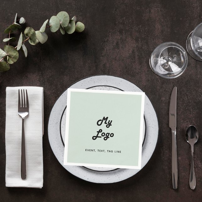 Sage green business logo napkin (Creator Uploaded)