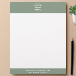 Sage Green Business Logo Professional Corporate  Custom Letterhead